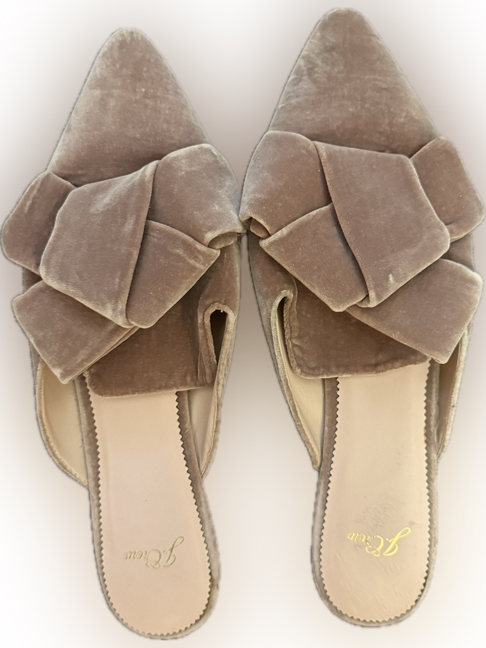 J Crew Mauve Velvet Bow Mule l Sz 10 1/2